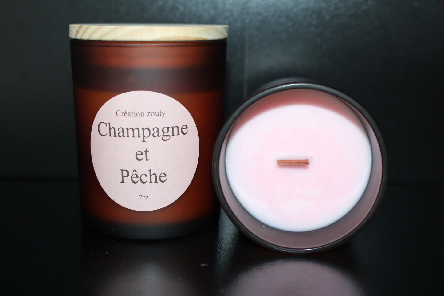 Bougie  Champagne et Pêche