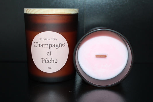 Bougie  Champagne et Pêche
